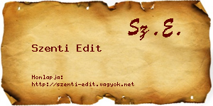 Szenti Edit névjegykártya